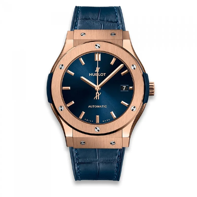 Hublot Men's 511.OX.7180.LR Classic Fusion Blue Rubber, Leather Watch