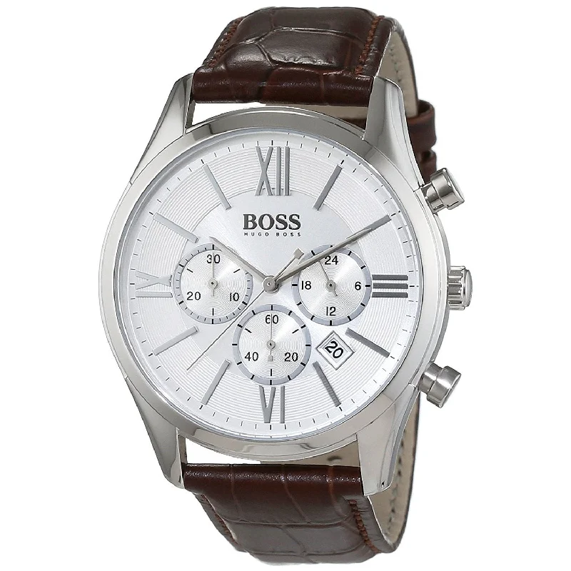 Hugo Boss Men's 1513195 Ambassador Chronograph Brown Leather Watch