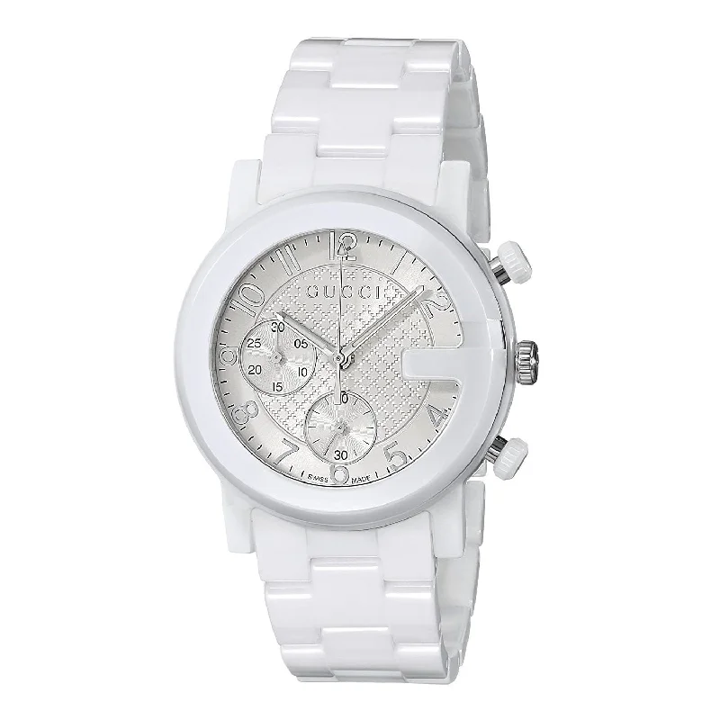 Gucci Men's YA101353 G-Chrono Chronograph White Ceramic Watch