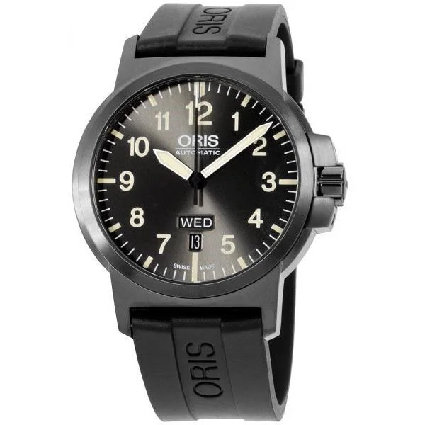 Oris Men's 73576414263RSBLK BC3 Black Silicone Watch