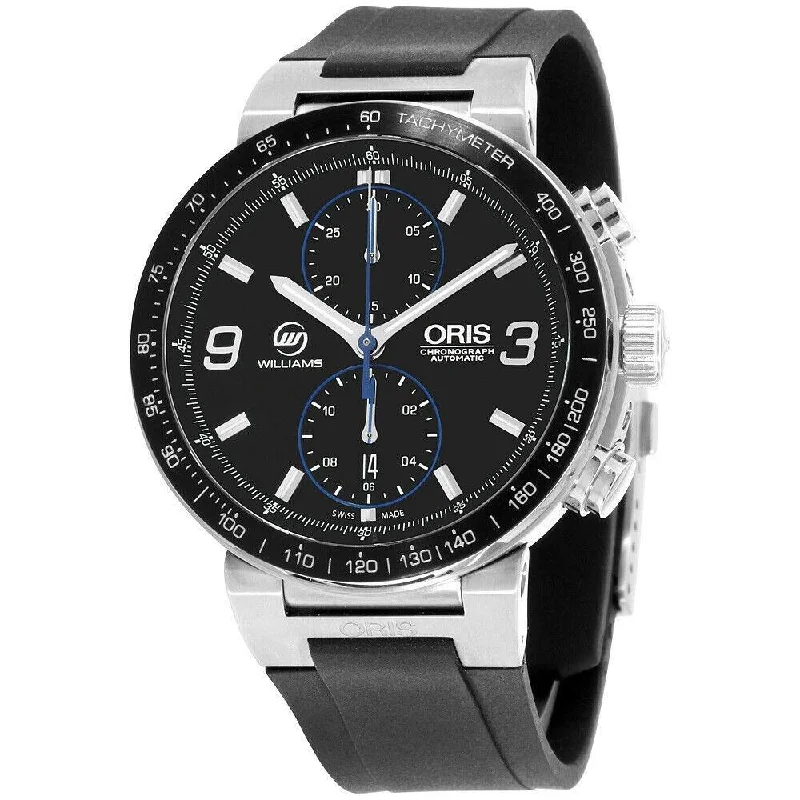 Oris Men's 77376854184RS Williams F1 Team Chronograph Black Silicone Watch