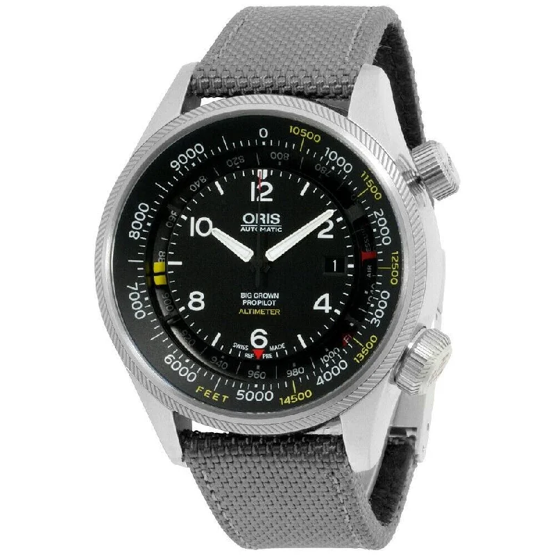 Oris Men's 73377054134TS Big Crown ProPilot Grey Nylon Watch