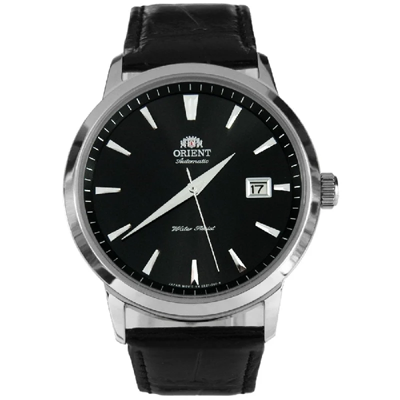 Orient Men's FER27006B0 Symphony Automatic Black Leather Watch