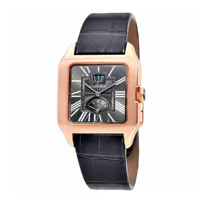 Cartier Men's W2020068 Santos Dumont Grey Leather Watch