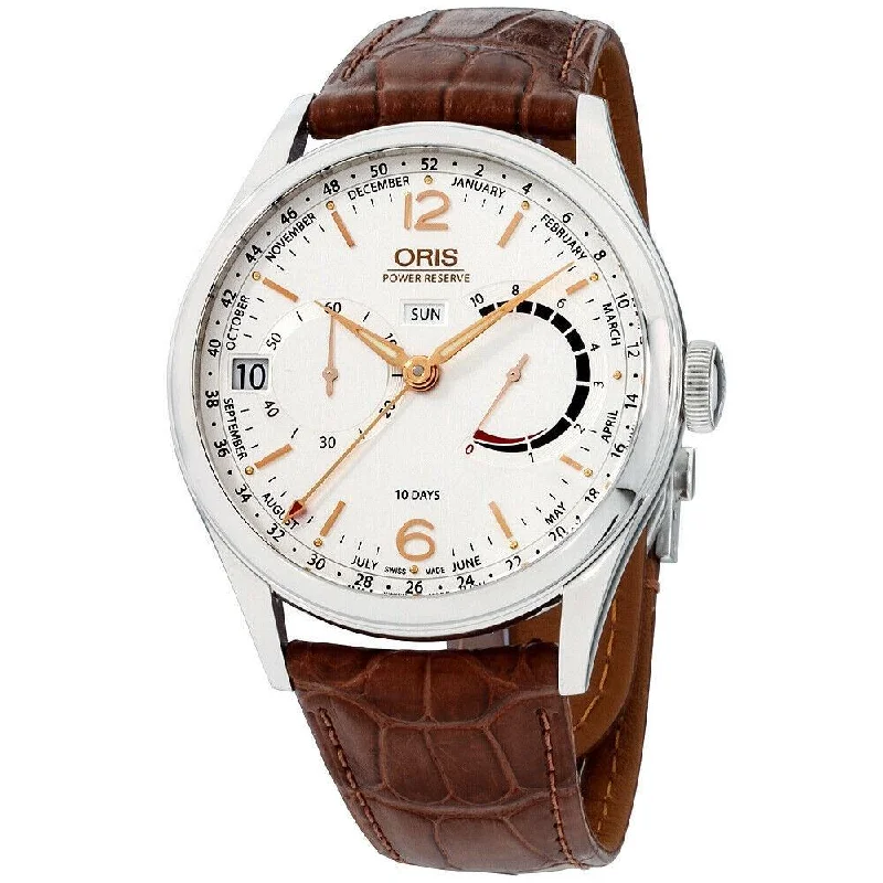 Oris Men's 11377384031LS Artelier Brown Leather Watch