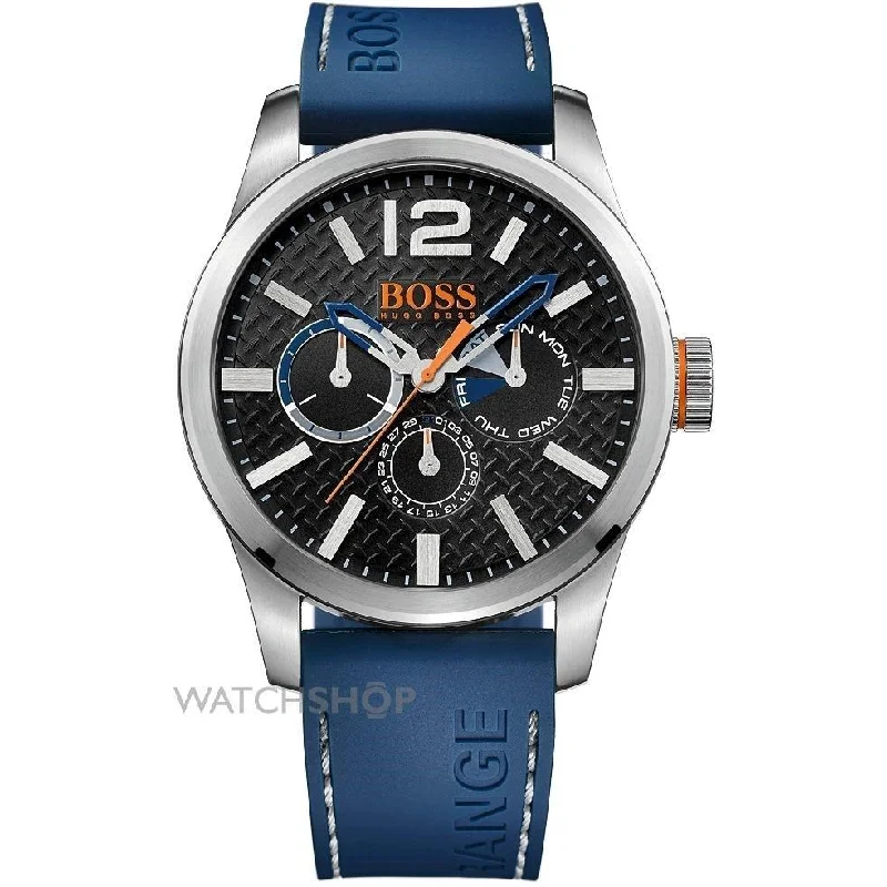 Hugo Boss Men's 1513250 Paris Multi-Function Blue Silicone Watch