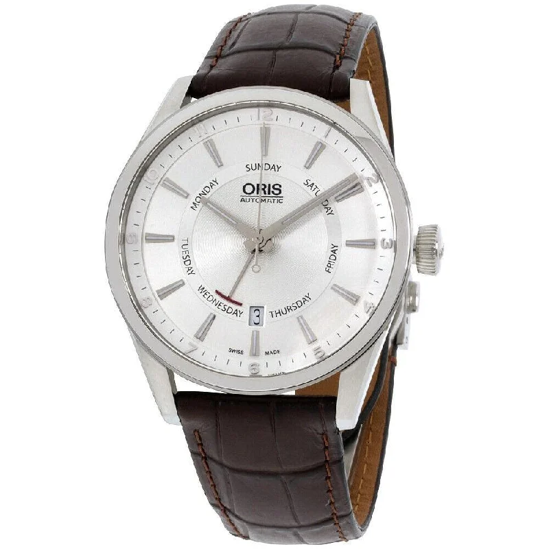 Oris Men's 75576914051LS Artix Pointer Day Brown Leather Watch