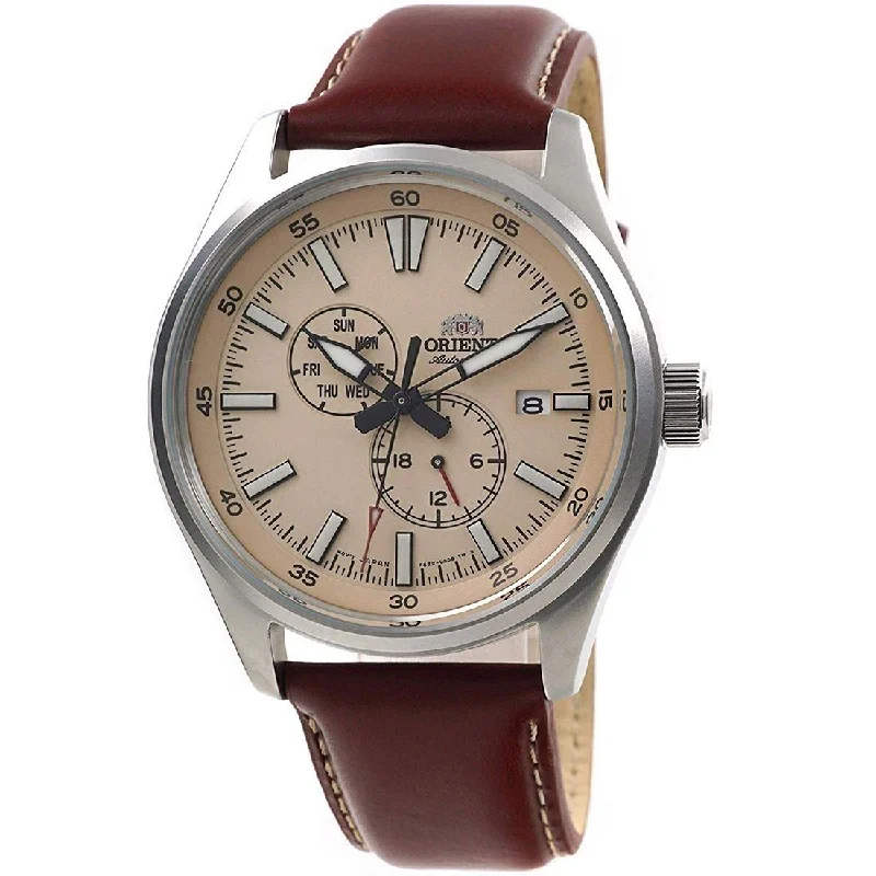 Orient Men's RA-AK0405Y10B Defender Brown Leather Watch