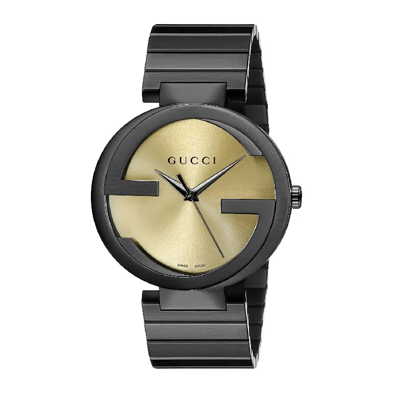 Gucci Men's YA133209 Interlocking-G Black Stainless Steel Watch