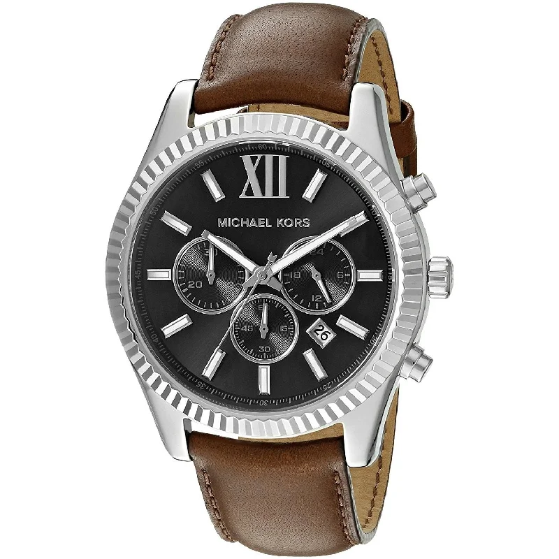 Michael Kors Men's MK8456 Lexington Chronograph Brown Leather Watch