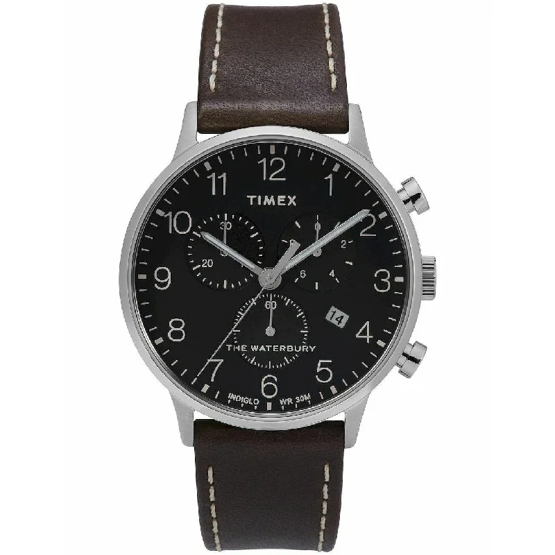 Timex Men's TW2T28200 The Waterbury Classic Brown Leather Watch