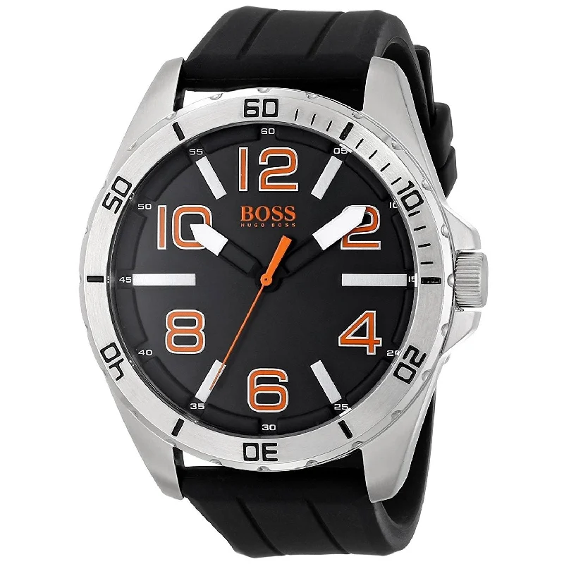 Hugo Boss Men's 1512943 Orange Black Silicone Watch