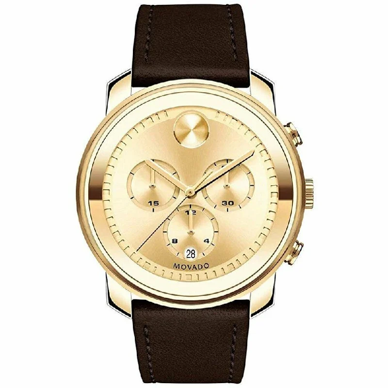 Movado Men's 3600409 Bold Chronograph Brown Leather Watch