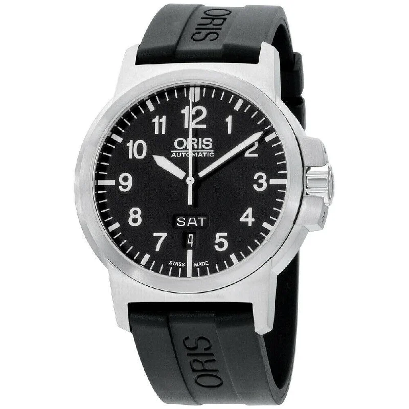 Oris Men's 73576414164RS BC3 Black Silicone Watch