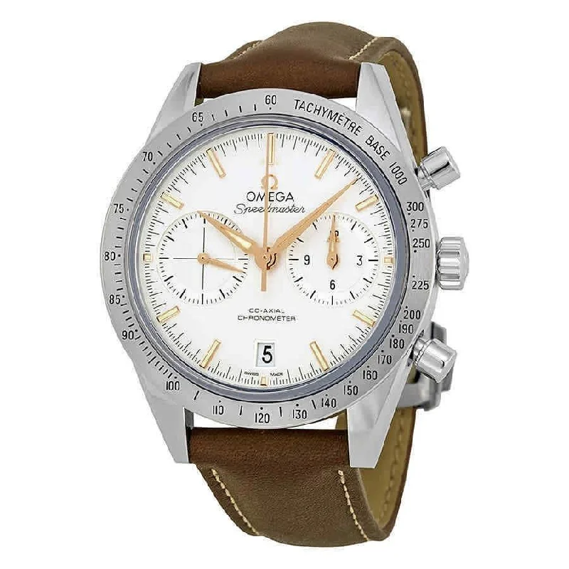 Omega Men's 331.12.42.51.02.002 Speedmaster Chronograph Brown Leather Watch