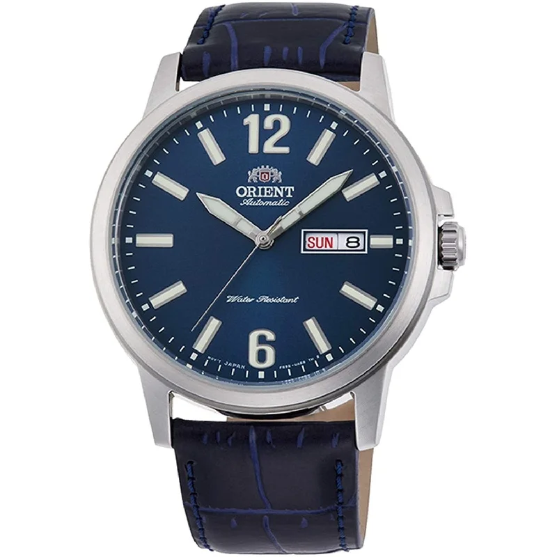 Orient Men's RA-AA0C05L19B Classic Blue Leather Watch