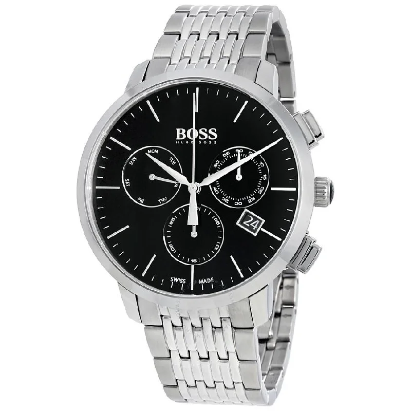 Hugo Boss Men's 1513267 Swiss Made Slim Chronograph Stainless Steel Watch