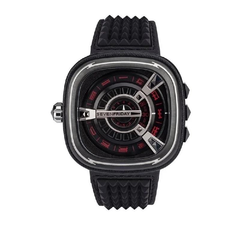 SevenFriday Men's M1-04 Sevenfriday Limited Edition Punk Black Leather Watch