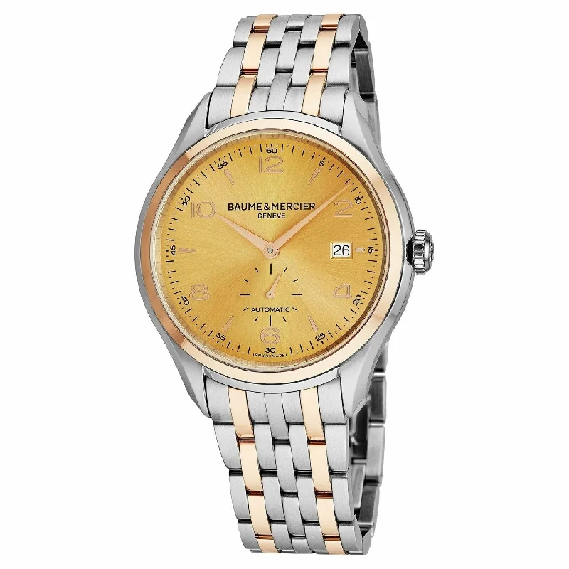 Baume & Mercier Men's MOA10352 Clifton Two-Tone 18kt Rose Gold and Stainless Steel Watch