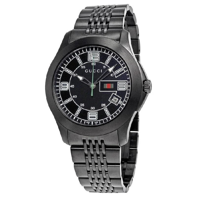 Gucci Men's YA126202 G-Timeless Black Stainless Steel Watch