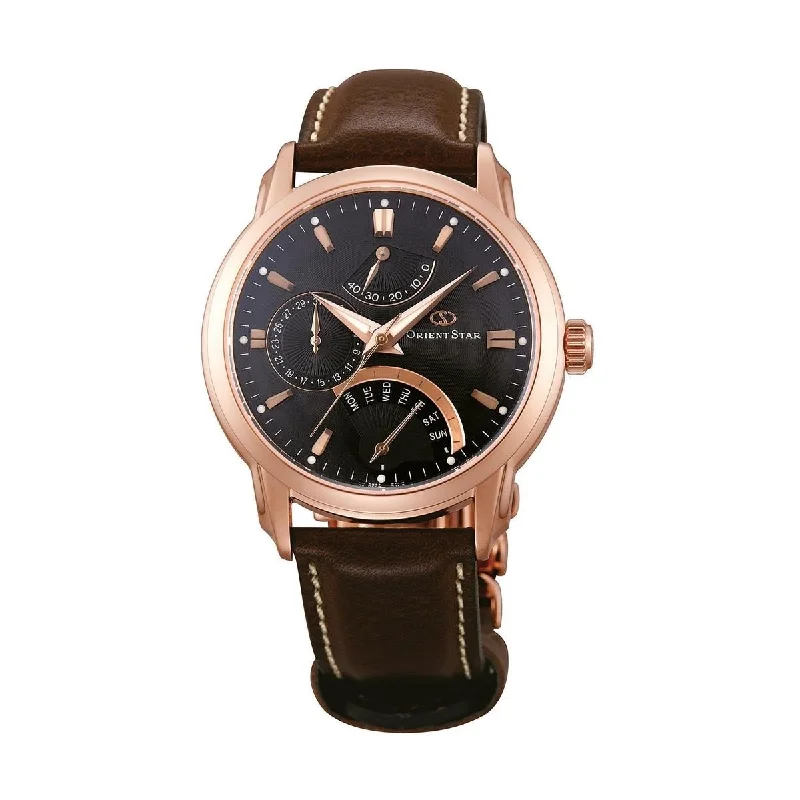 Orient Men's SDE00003B0 Star Retrograde Brown Leather Watch