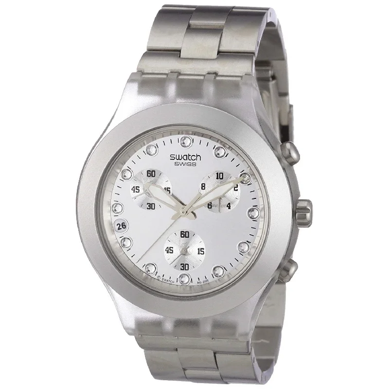 Swatch Men's SVCK4038G Irony Full-Blooded Silver Chronograph Plastic Watch