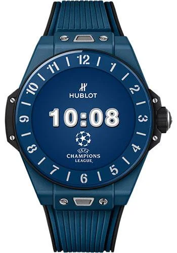 Hublot Big Bang e UEFA Champions League‚Ñ¢ Watch - 42 mm - Digital Hublot Dial - Black and Blue Rubber Strap Limited Edition of 500-440.EX.1100.RX.UCL20