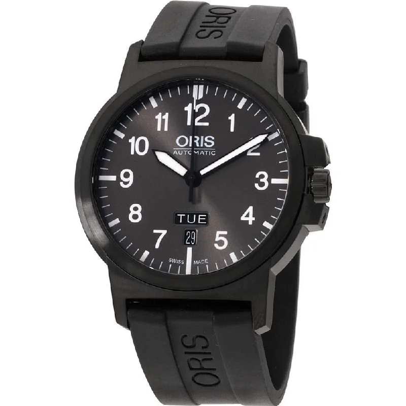 Oris Men's 73576414733RS BC3 Black Silicone Watch