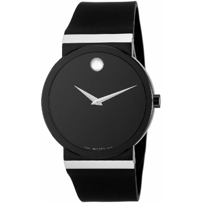 Movado Men's 0606268 Museum Black Rubber Watch