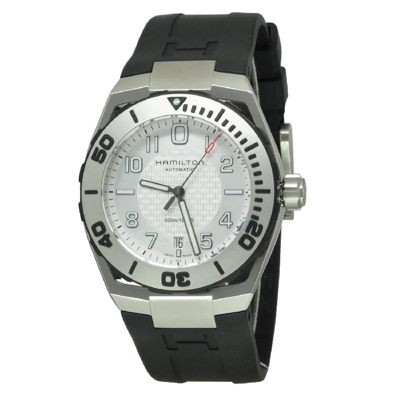 Hamilton Men's H78615355 Khaki Navy Sub Black Rubber Watch