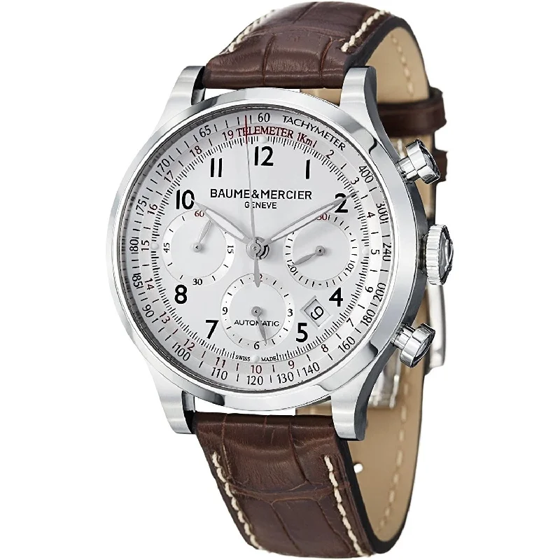 Baume & Mercier Men's MOA10082 Capeland Chronograph Brown Leather Watch