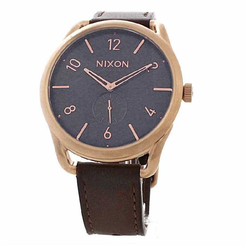 Nixon Men's A465-1890 C45 Leather Brown Leather Watch