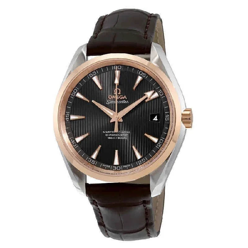 Omega Men's 231.23.42.21.06.003 Seamaster Aqua Terra Brown Leather Watch