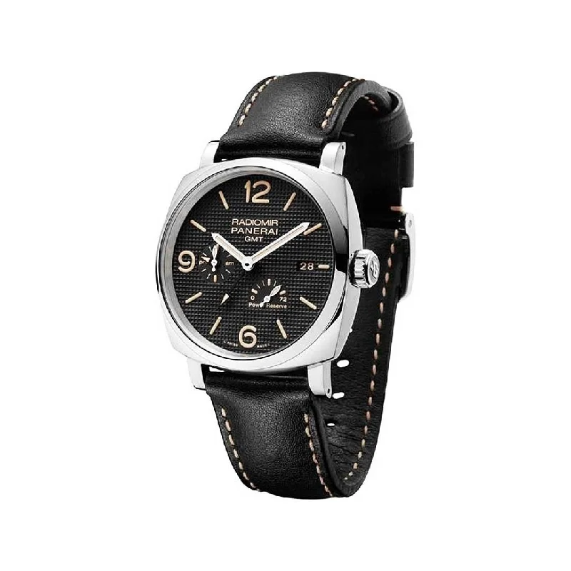 Panerai Men's PAM00628 Radiomir 1940 Acciaio 3 Days GMT Automatic Black Leather Watch