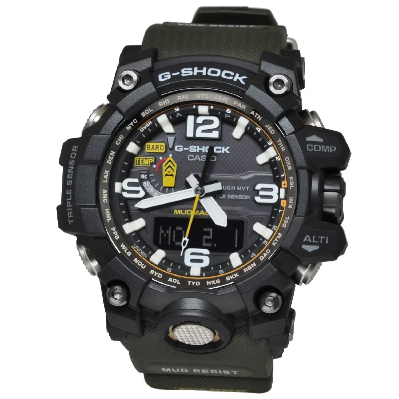 Casio Men's GWG1000-1A3 G-Shock Chronograph Green Rubber Watch