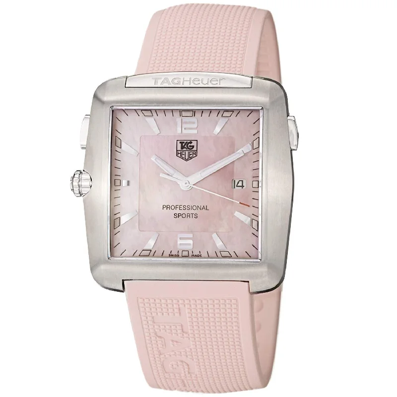 Tag Heuer Men's WAE1114.FT6011 Pro Golf Pink Rubber Watch