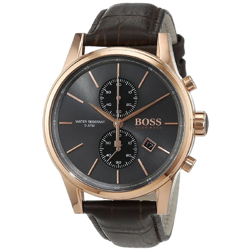 Hugo Boss Men's 1513281 Jet Chronograph Brown Leather Watch